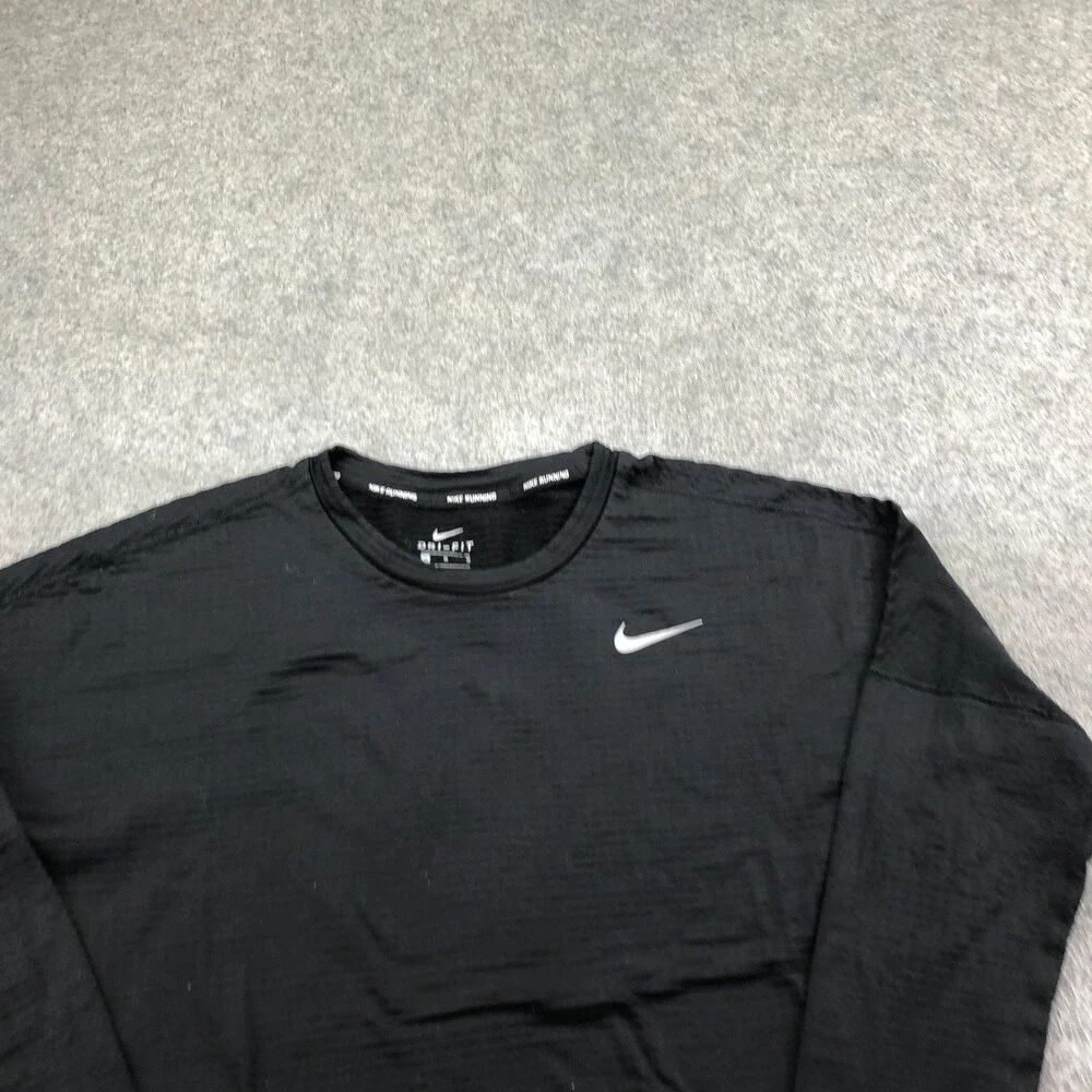 Nike Shirt Womens Medium Black Long Sleeve Dri-FIT Running Top Gym Athletic